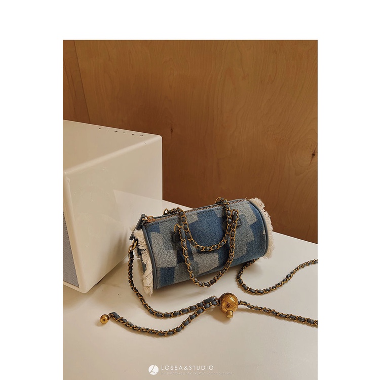 Túi đeo chéo vải denim cá tính thời trang cho nữ