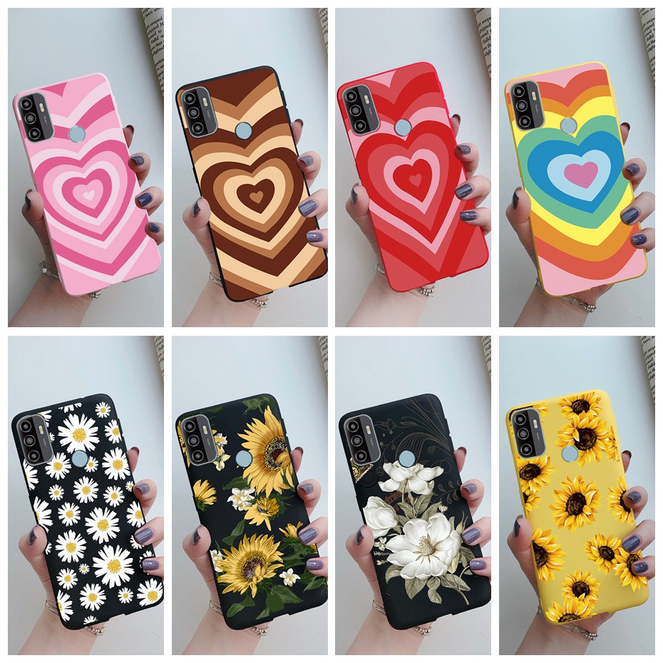 Ốp điện thoại silicon dẻo họa tiết trái tim/ bông hoa dễ thương cho OPPO A53 2020 OPPO A53 A 53