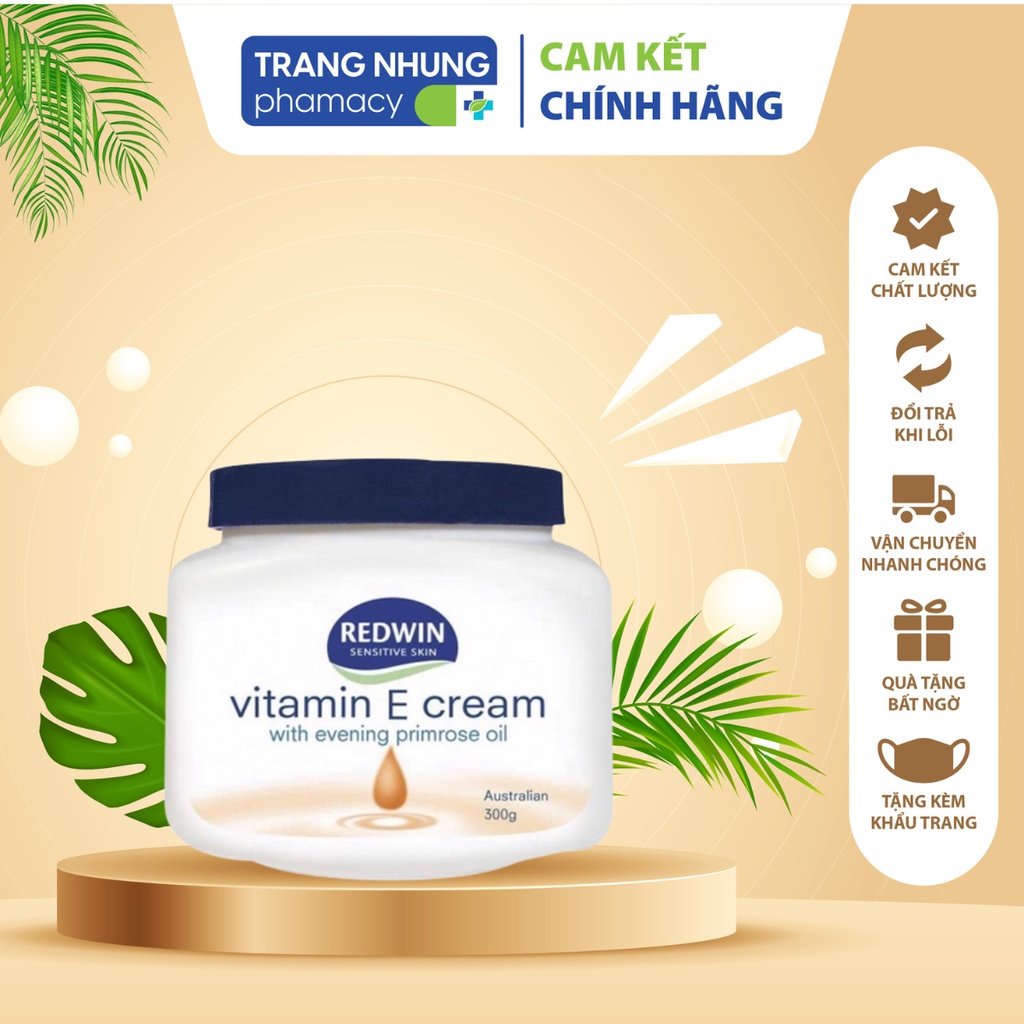 Kem Dưỡng Da Redwin Vitamin E Cream (Hũ 300gr) Cải Thiện Sự Thô Ráp Nứt Nẻ Do Ảnh Hưởng Của Sự Lão Hóa