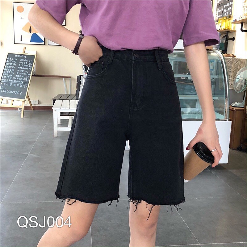 QSJ004 - QUẦN SHORT JEAN NỮ ĐEN