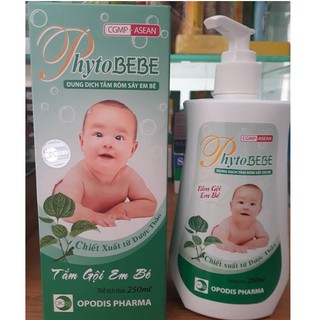 Combo 2 chai Dung dịch tắm rôm sảy em bé phytobebe 250ml