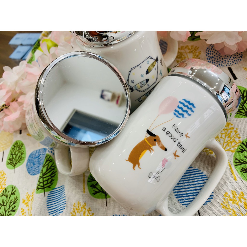 [Có Chọn Mẫu] Ly Cốc Sứ Đẹp Có Nắp Đậy, Bình Nước, Giữ Nhiệt 400ml | BigBuy360 - bigbuy360.vn