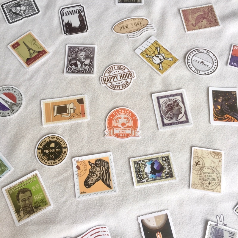 Set Sticker Phong Cách Retro Cổ Điển Loại Xịn | Shopee Việt Nam