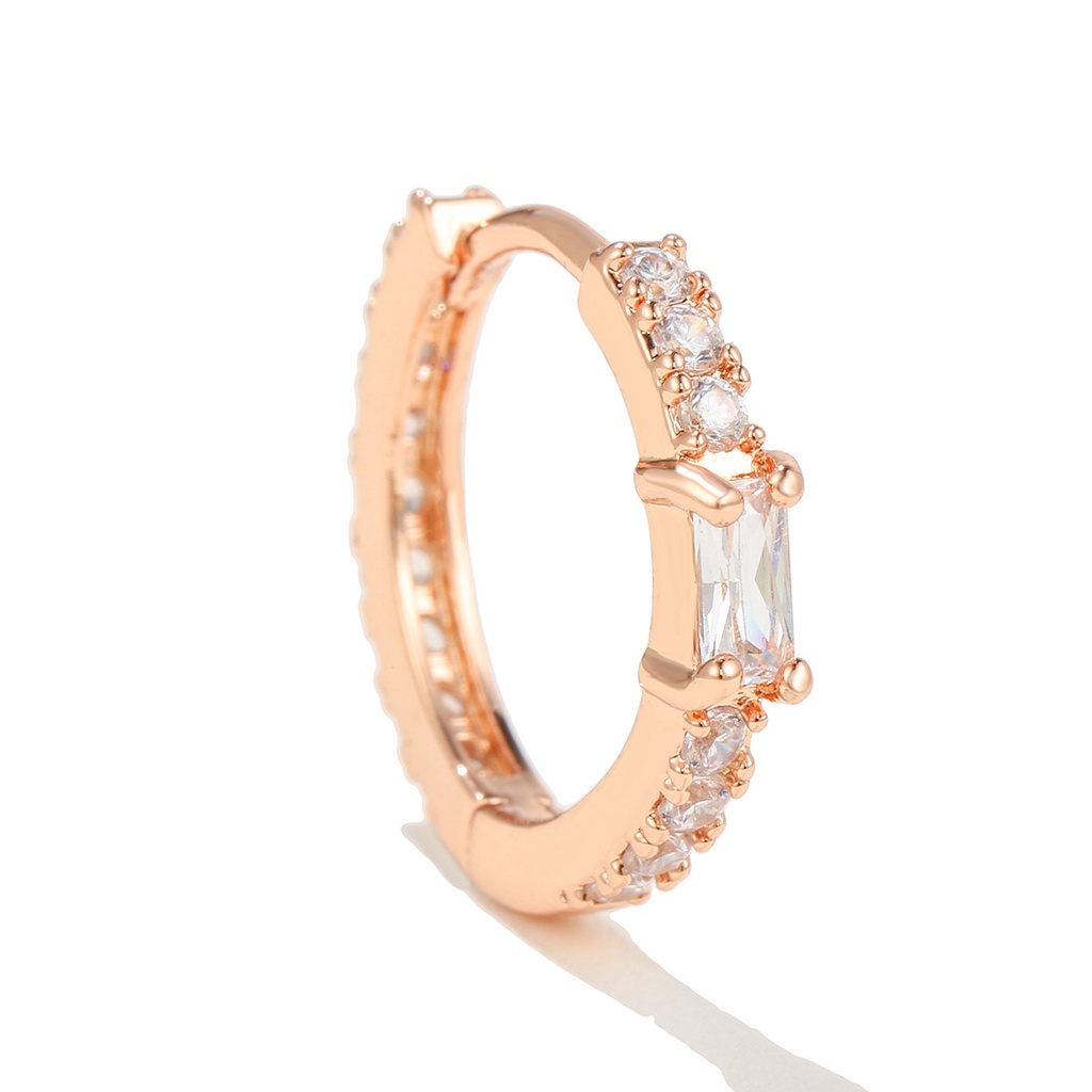 1 Bông Tai Mạ Bạc 925 Đính Đá Zircon Đơn Giản Thời Trang Dành Cho Nữ