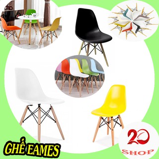 Ghế Nhựa Chân Gỗ, Ghế Eames  Đủ Màu Với Chân Bằng Gỗ , Khung Thép Chắc Chắn,Chất Liệu ABS Cao Cấp