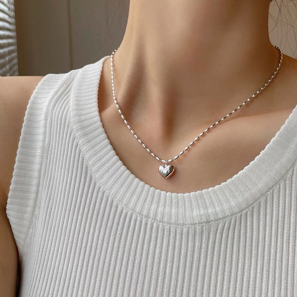 Dây chuyền mặt trái tim hạt chuỗi lớn hiện đại Trang Sức SG