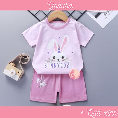 Bộ hè Quảng Châu túi zip vải cotton mềm mát cho bé trai bé gái Gobaba