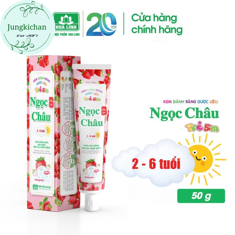 ( 2 LOẠI ) Kem Đánh Răng Trẻ Em Dược Liệu Ngọc Châu 50g và 70g
