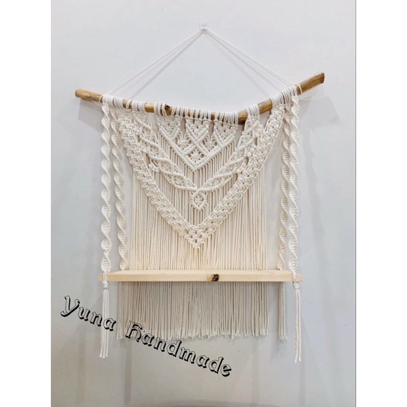 Kệ macrame treo tường vintage