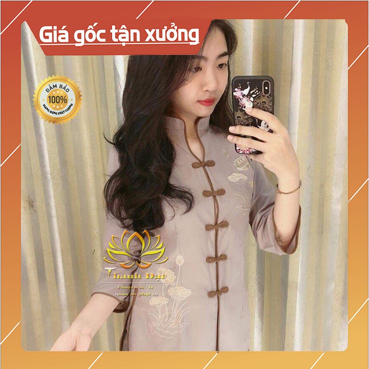 Đồ lam đi chùa Bộ Đi Chùa Cổ Tàu Thêu Sen,Vải Kate Loại 1 Mịn Đẹp Thoáng Mát,Mặc Cực Thoải Mái, Kín Đáo Khi Đi Lễ Chùa | BigBuy360 - bigbuy360.vn