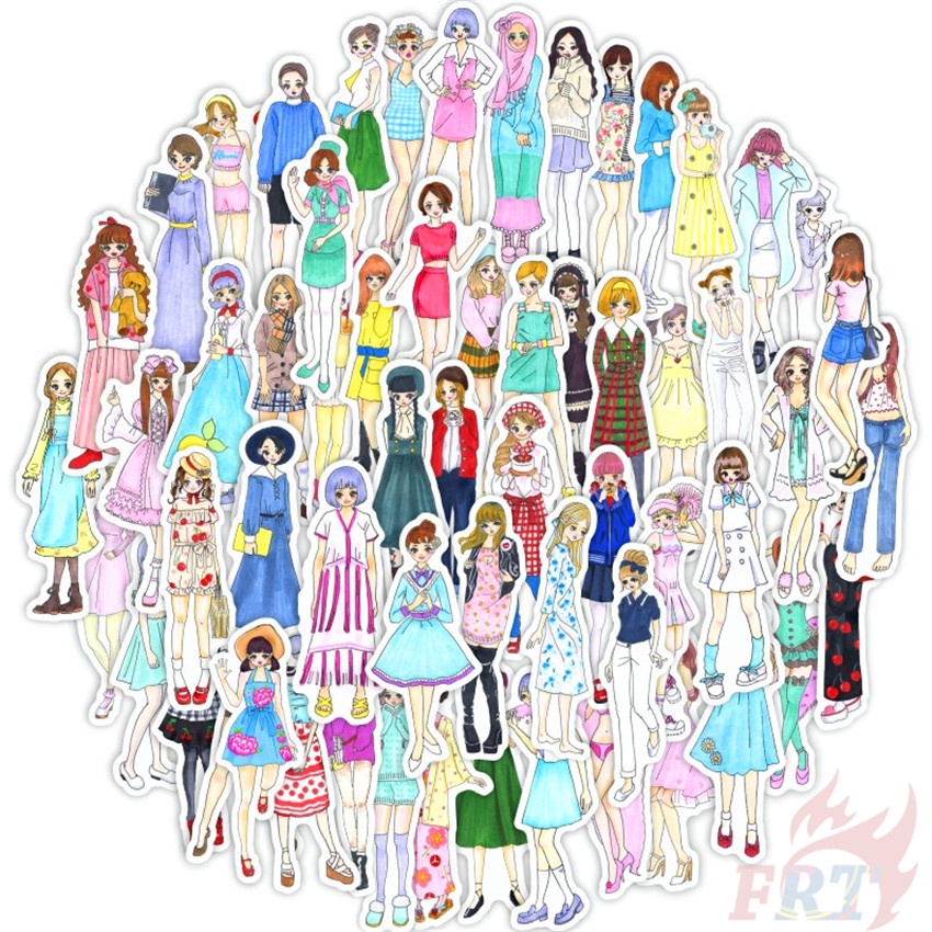 60Pcs/Set ❉ Modern Girls Series 01 Stickers ❉ DIY Fashion Luggage Laptop Skateboard Doodle Decals Stickers