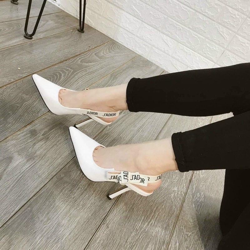 Giày cao gót nơ cạnh gót nhọn 8p