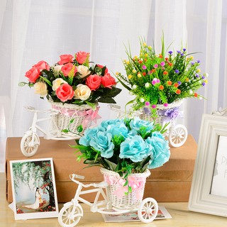 Giỏ đựng hoa hình xe đạp trang trí xinh xắn (có mẫu cắm sẵn hoa)