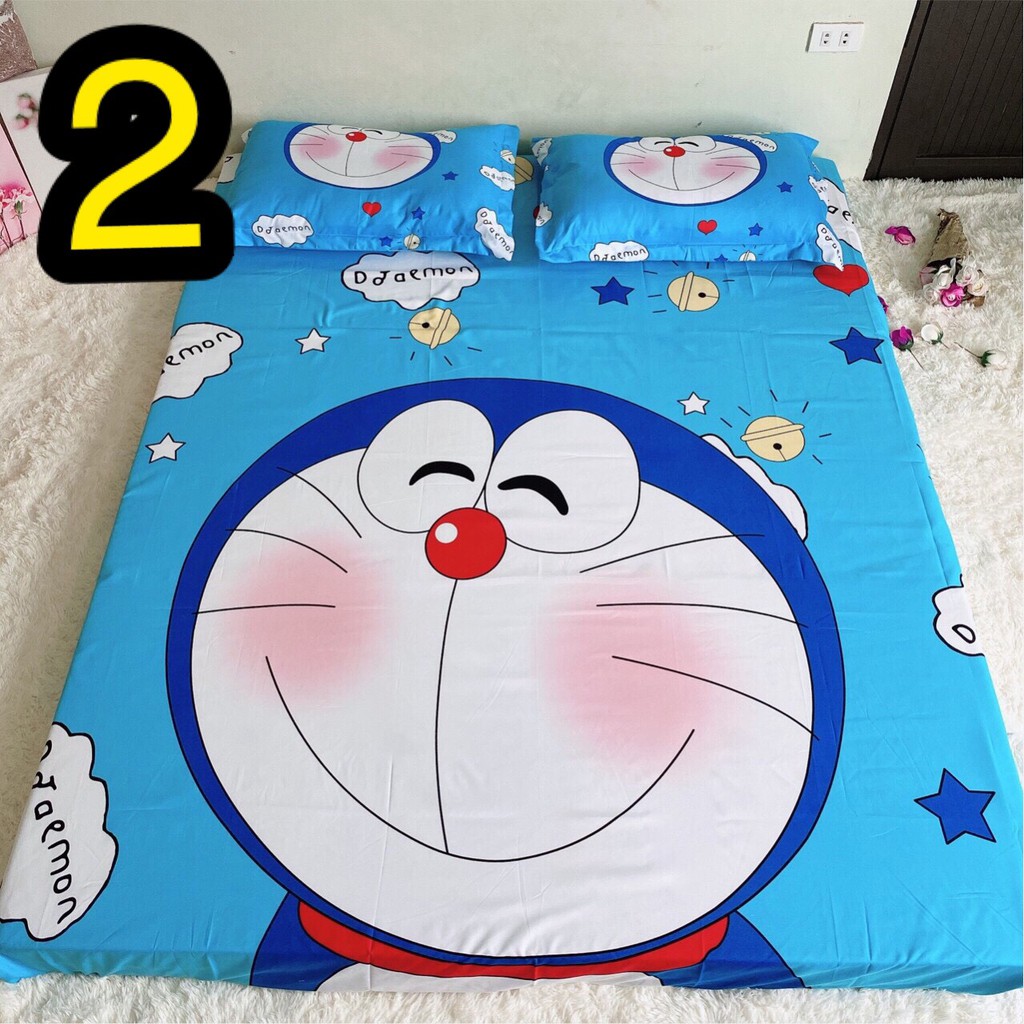 Bộ Ga Gối Hoạt Hình Doraemon 3 sản phẩm (Cotton nhung nhập nguyên túi)