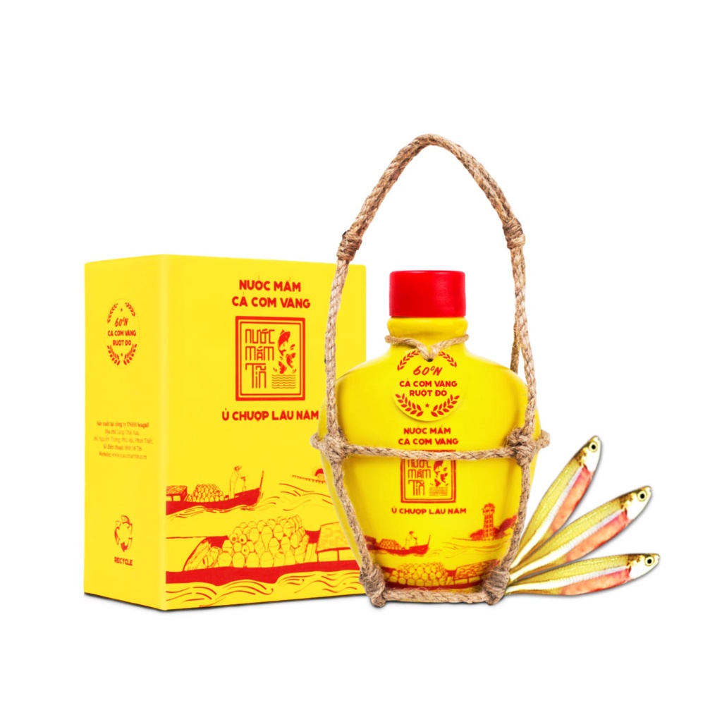 [ BÌNH GỐM 60 ĐẠM ] Nước mắm Tĩn cá cơm vàng ruột đỏ độ đạm 60N 250 ml rin nguyên chất truyền thống không chất bảo quản