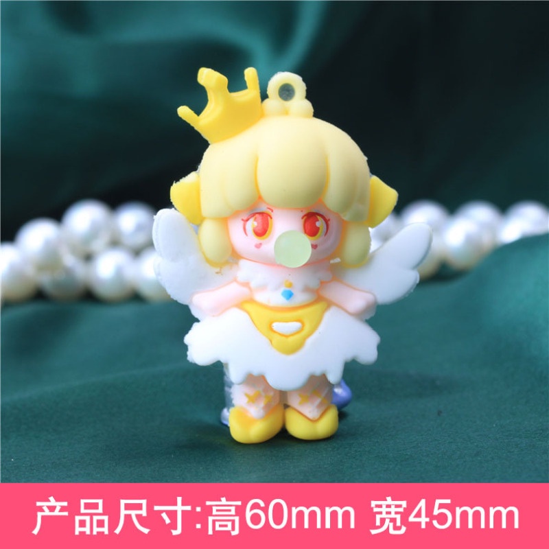 Set 2 móc khóa hình búp bê bằng cao su mềm dễ thương