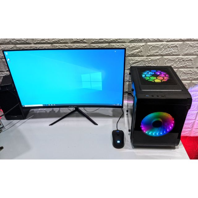 Mini Pc + Màn 24in Cong 75hz