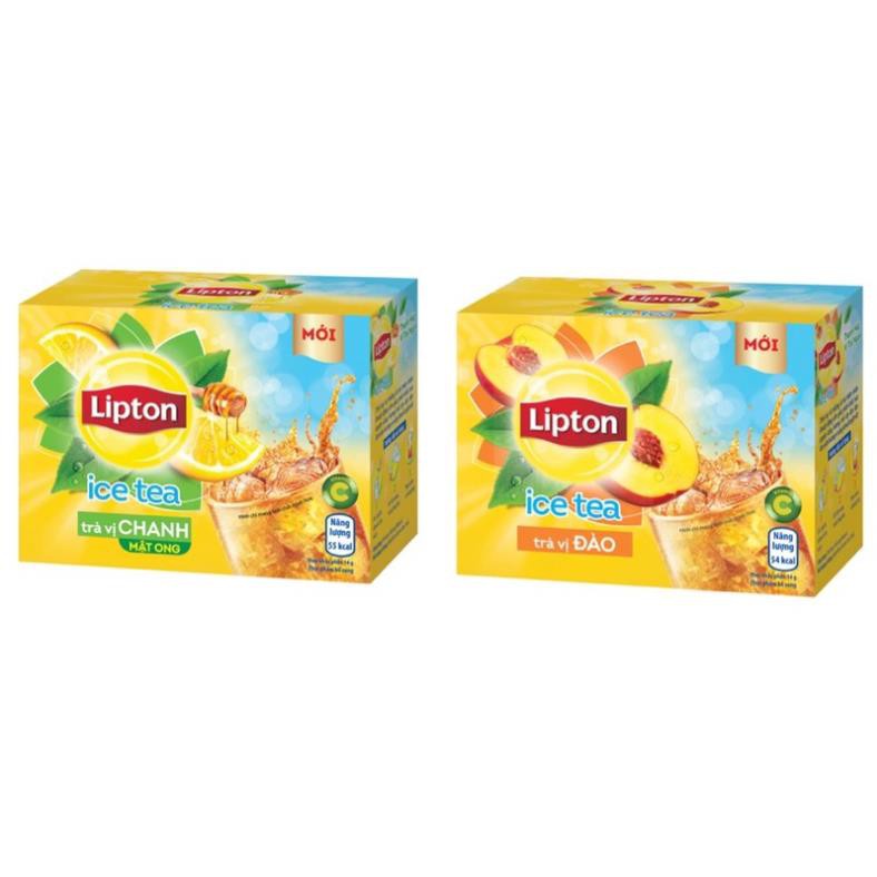 Hộp Quà Tết Lipton/ Trà Lipton Ice Tea Vị Chanh Mật Ong - Đào 224g
