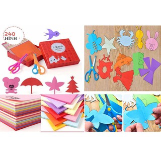 Bộ cắt giấy 240 tờ cho bé