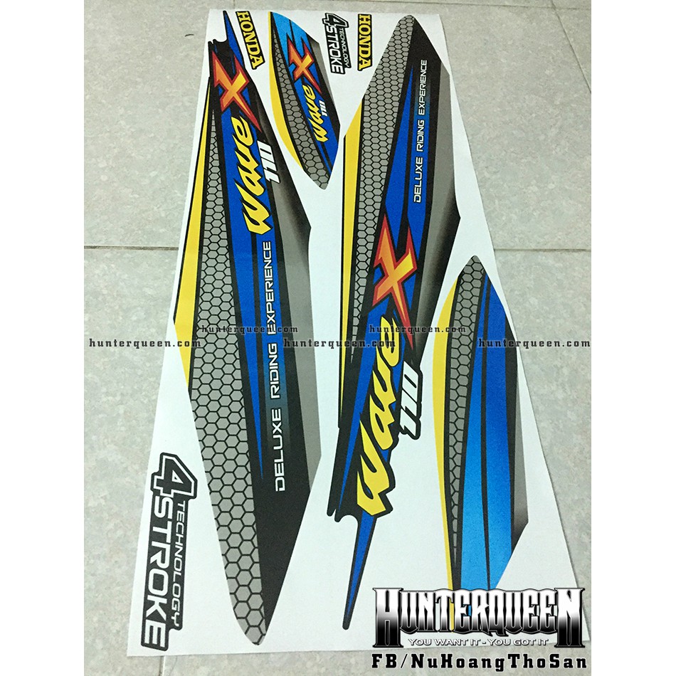 Tem rời xe Wave màu đen. Thay đổi màu sắc và chi tiết theo yêu cầu. Sắc nét, bền màu