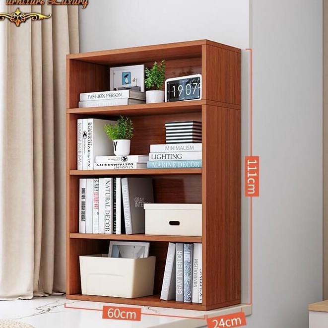 Kệ sách gỗ 4 tầng chiều dài 24cm chiều rộng 60cm và chiều cao 111 cm gỗ  dày dặn chắc chắn