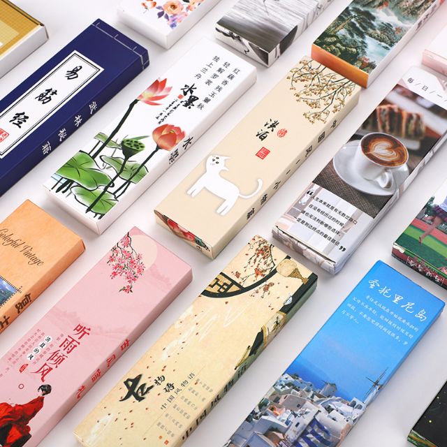 VĂN PHÒNG PHẨM WINSTORE Bookmark cổ phong thủy mặc hộp 30 tấm