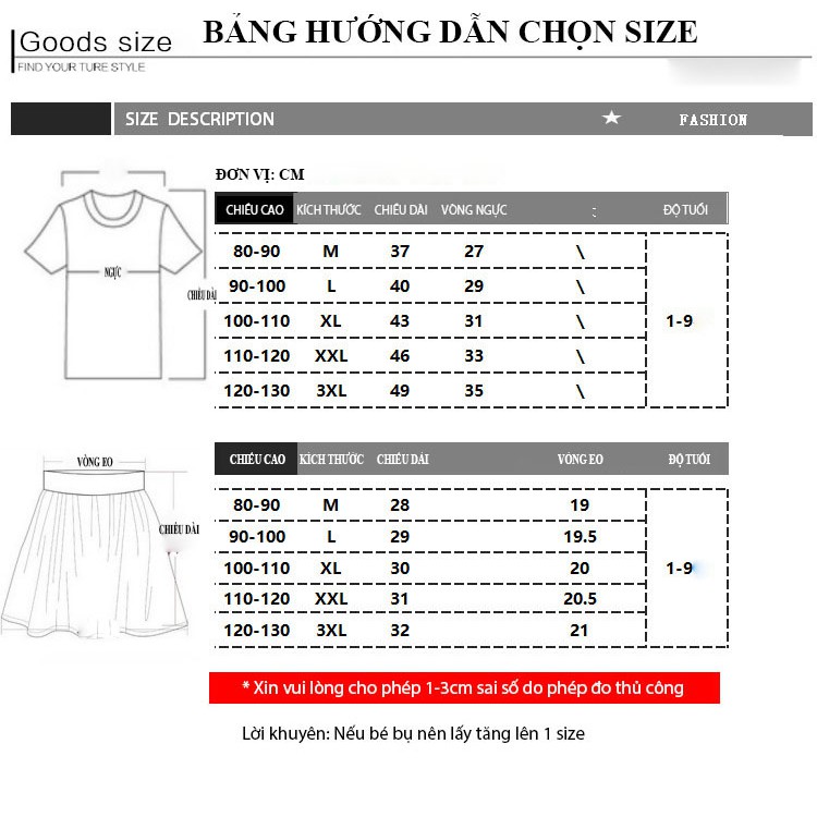 Set áo phông, thun và chân váy chất cotton hoạt tiết CHẤM BI dễ thương cho bé QATE13