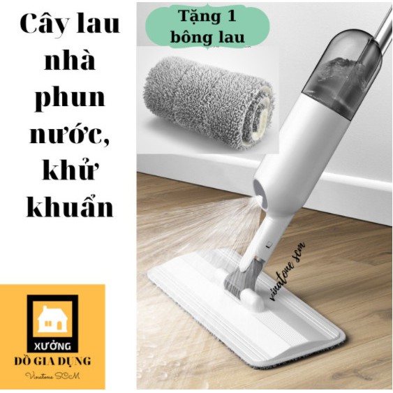 Cây Lau Nhà Phun Nước, Khử Khuẩn [AN TOÀN PHÒNG DỊCH] [Water Spray Mop] cao cấp, đầu xoay 360* [đa năng 2 TRONG 1]SCM 03