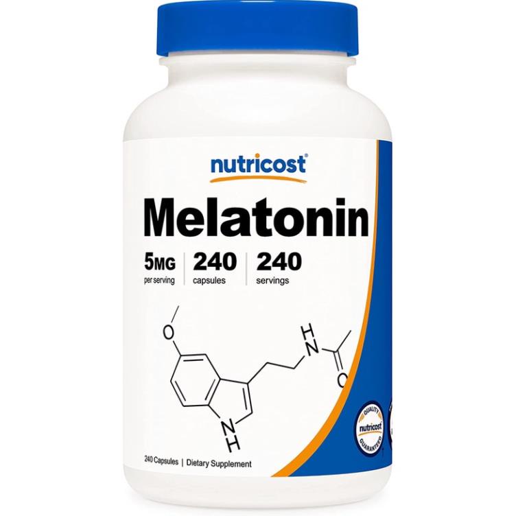 Nutricost Melatonin 5mg Giúp Ngủ Ngon Và Sâu Một Cách Tự Nhiên Không Gây Mệt (240 Viên)