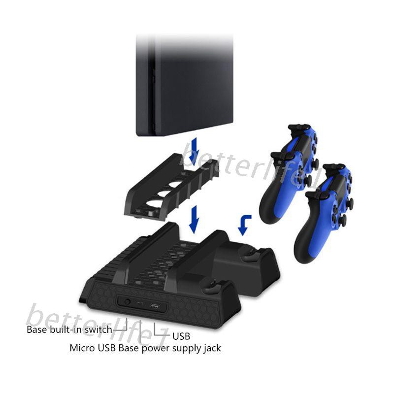 Đế Quạt Tản Nhiệt Btm Cho Ps4 / Ps4 Slim / Ps4 Pro Kèm 4 Quạt Tản Nhiệt