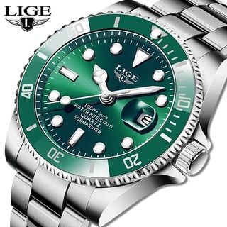 Đồng Hồ Quartz LIGE 30m Hiển Thị Ngày/Chống Thấm Nước Cho Nam