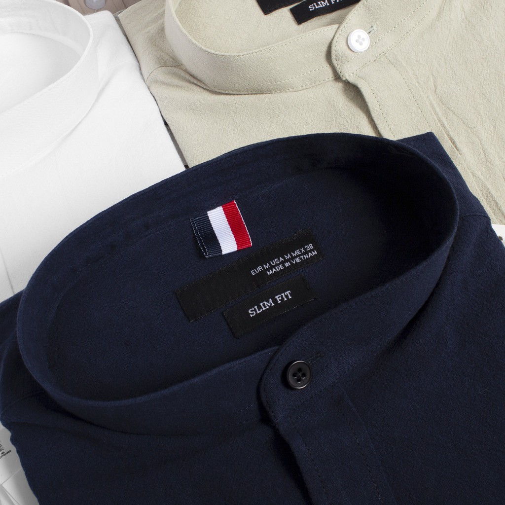 Galvin - Áo sơ mi đũi cổ tàu chất cotton đũi co giãn mát mịn nhăn tự nhiên co giãn SMGV135 | BigBuy360 - bigbuy360.vn