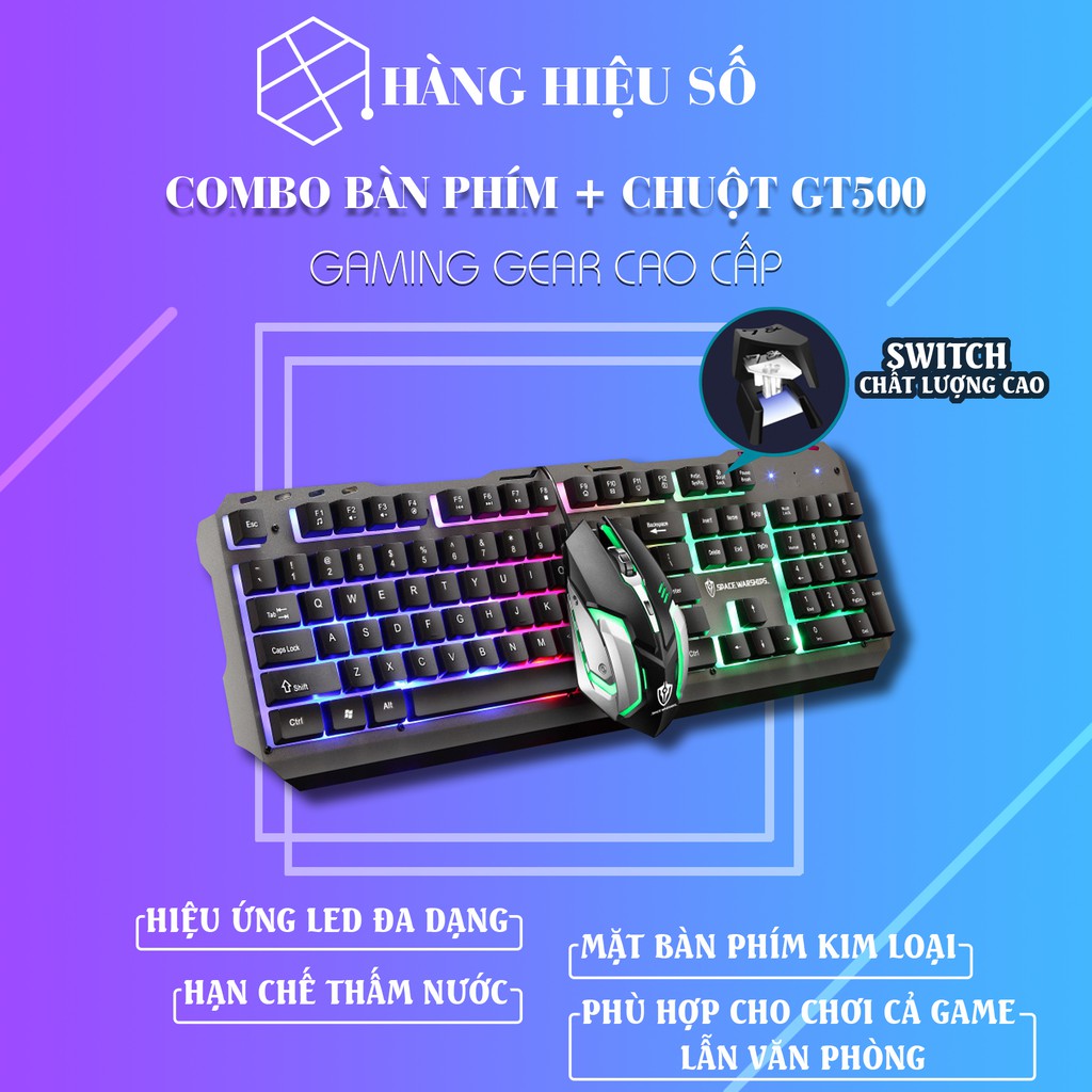 (Tặng chuột + pad chuột ASUS ROG) Bộ bàn phím chuột giả cơ chuyên game cao cấp GT500 SUPER PRO 2020 CHUYÊN GAME CAO CẤP