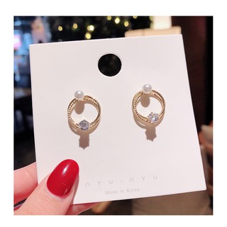 ✨Việt👑 Bông Tai Mạ Bạc 925 Hình Kim Cương Phong Cách Hàn Quốc Tinh Tế Cho Nữ