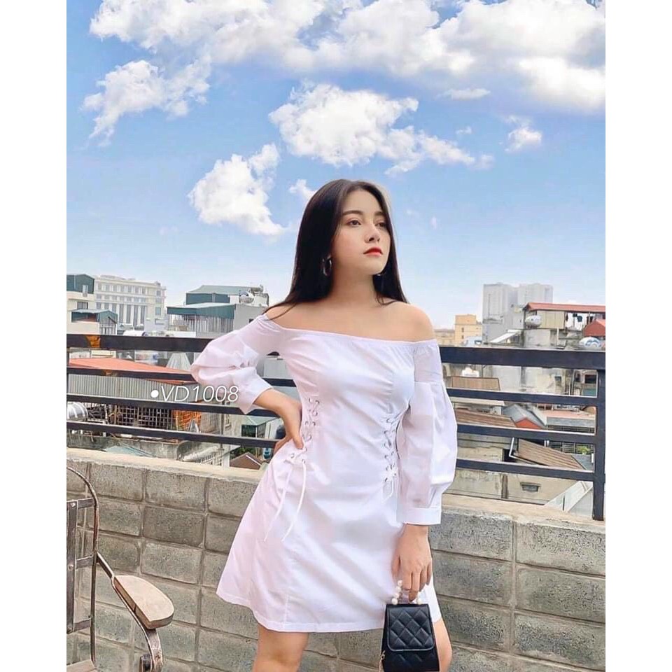 Đầm Dự Tiệc 💝 FREESHIP 💝  Đầm trễ vai đan dây eo tôn dáng VD1008 [Mẫu Mới Hè 2021] | BigBuy360 - bigbuy360.vn