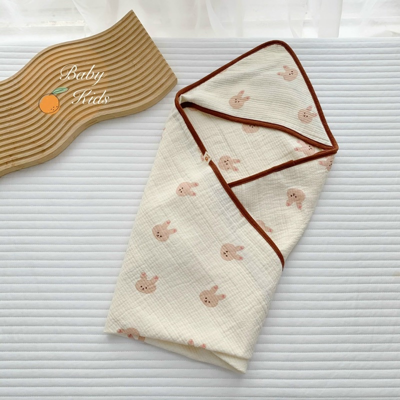 Chăn ủ vải muslin trần 3 lớp cao cấp cho bé sơ sinh