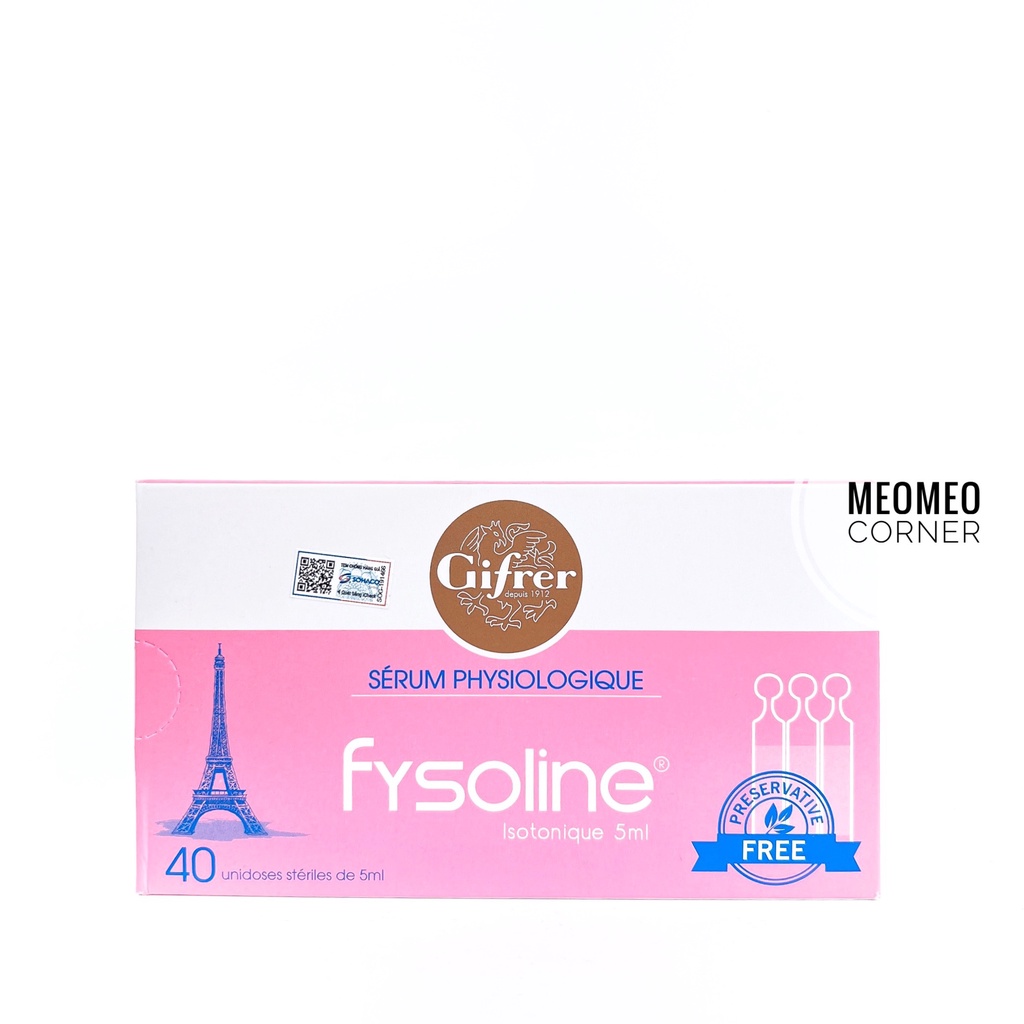 Nước muối sinh lý Fysoline Gifrer - Vệ sinh mắt , mũi , miệng cho bé fysoline vàng &amp; hồng