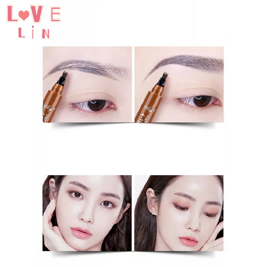 [Hàng mới về] Bút kẻ mày dạng lỏng thiết kế 4 ngòi chống thấm nước cao cấp chuyên nghiệp