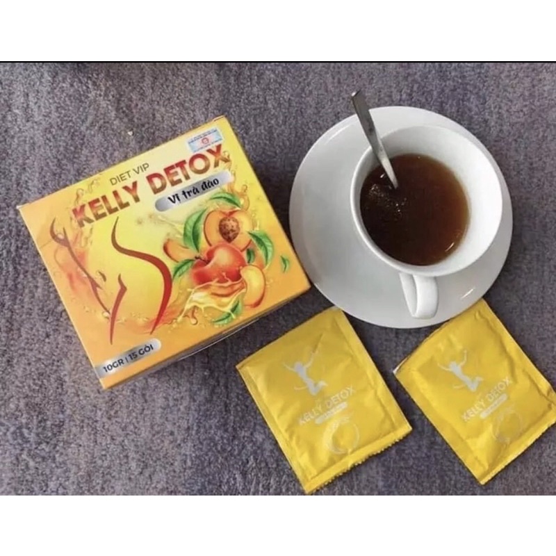 Trà giảm cân KELLY DETOX vị Đào, Xoài, Táo xanh, Cafe Kelly chính hãng