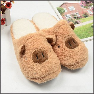 Dép bông heo lông xù đế cao su unisex