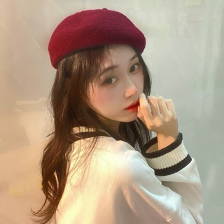 Mũ nồi mũ beret nữ dạ màu trơn phong cách vintage nhẹ nhàng 2022