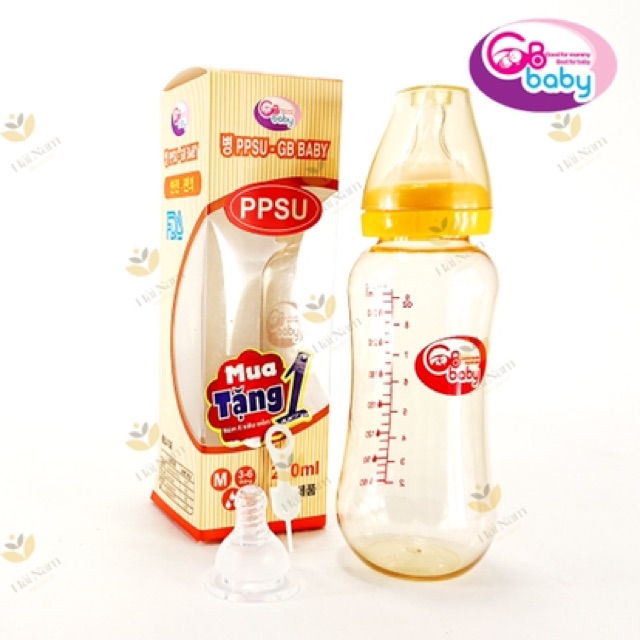 Bình sữa PPSU GB Baby cổ hẹp_80ml/120ml/270ml_Núm ti siêu mềm