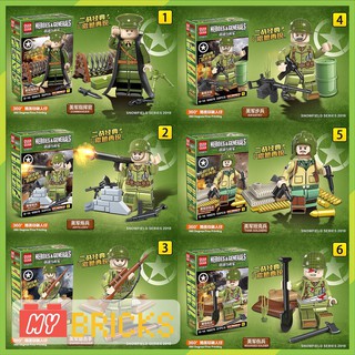 Combo 6 nhân vật lego lính mỹ thế chiến 2 cực đẹp- mr5076