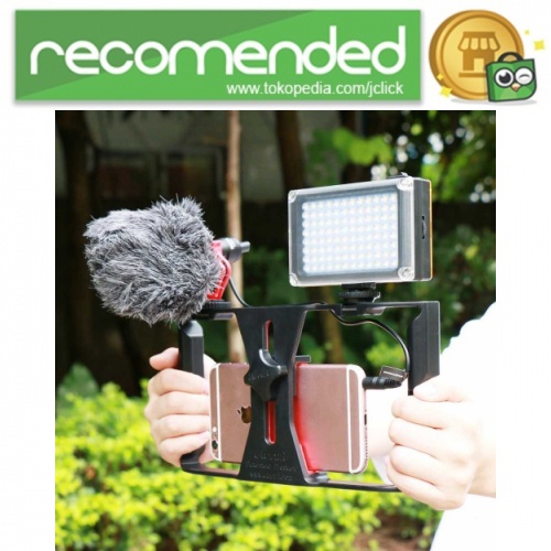 Tay cầm chống rung 4-7 inch màu đen đỏ cho máy ảnh | BigBuy360 - bigbuy360.vn