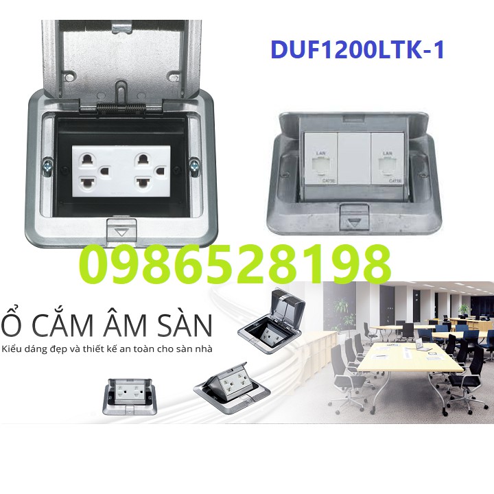 Ổ cắm âm sàn Panasonic DUF1200LTK-1 lắp được 3 thiết bị