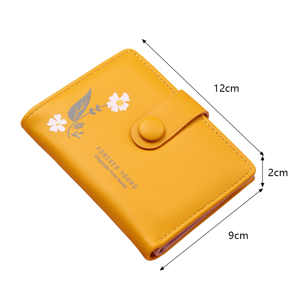 Ví Ngắn Cầm Tay Có Khóa Kéo In Họa Tiết Xinh Xắn Phong Cách Hàn Quốc Cho Nữ