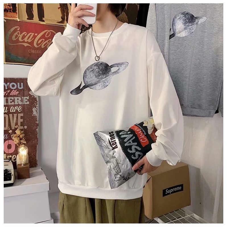 Áo Sweater Nam Nữ Saturn Nỉ Dài Tay Phong Cách Hàn Quốc Tay Dài Form Rộng | BigBuy360 - bigbuy360.vn