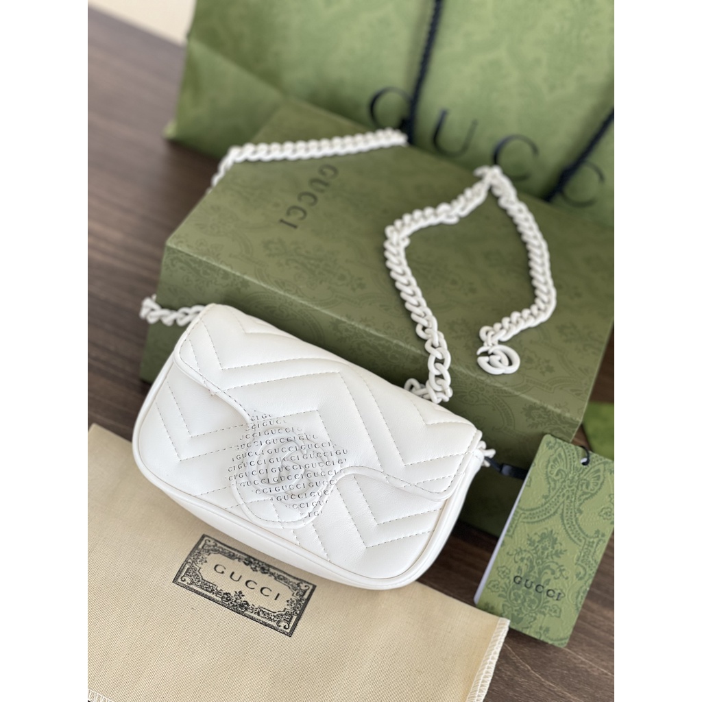 Túi đeo chéo dây xích G.C marmont belt bag - Size 18 xích đồng màu sang chảnh.