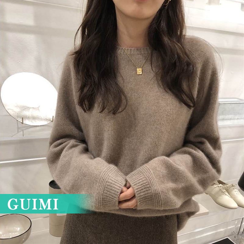 Áo Sweater Cổ Tròn Dáng Rộng Thiết Kế Mới Thời Trang Mùa Thu Đông Dành Cho Nữ