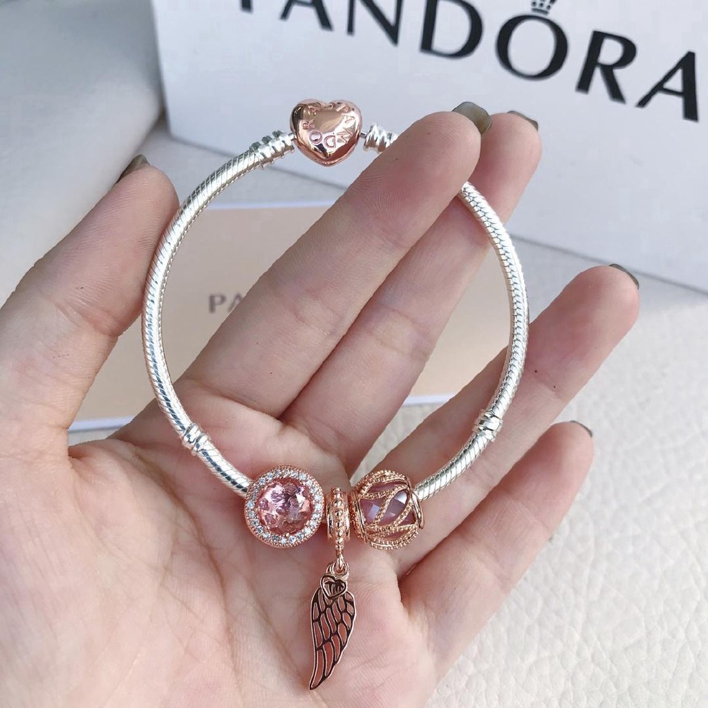 PANDORA Vòng Tay 100% Màu Vàng Hồng Thời Trang 2021 New Assa0215631 Cho Nữ